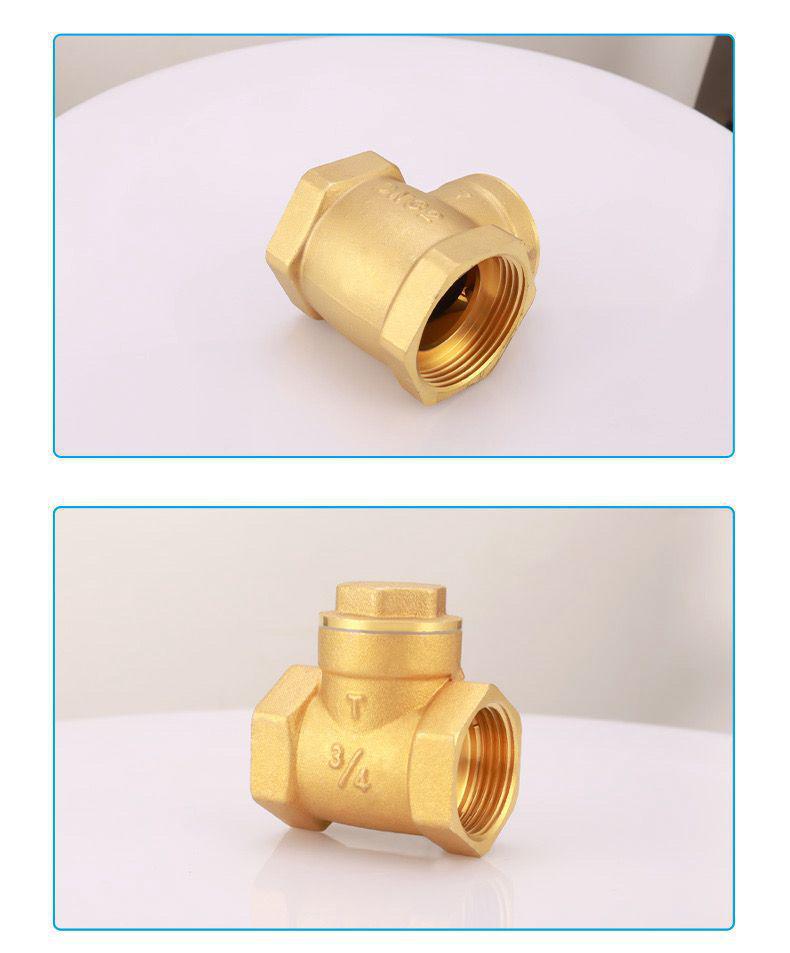 Durable Brass Horizontal Check Valve - Anti-Backflow, Fully Automatic, 6 Points for Tanks and Pipes