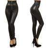 High Waist Tummy Control Butt Lift PU Leather Leggings Outwear Skinny Pants Casual Trousers Streetwear