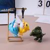 Cartoon Pull String Bite Teeth Shark Pendant Keychain For Schoolbag Hanging Decor Cute Shrink Rope Shark Eat Fish Doll Keychain