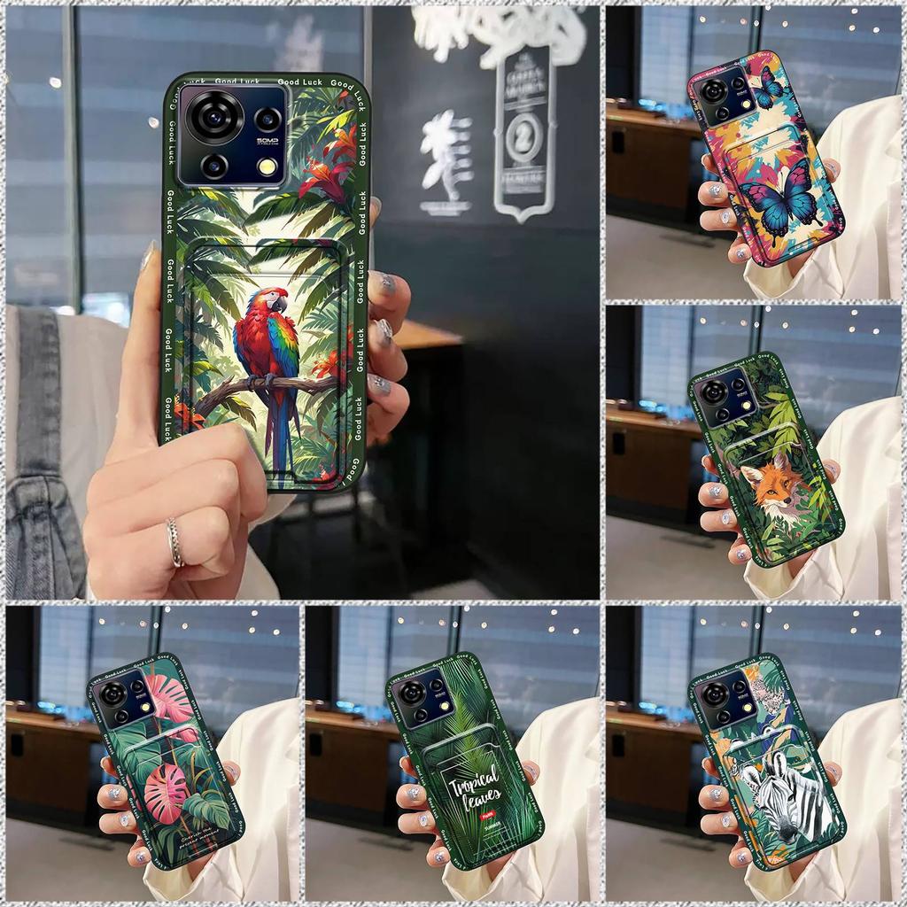 Card Slot Silicone Phone Case For ZTE Blade V50 Vita Fashion Design Dirt-resistant Waterproof Durable Anti-dust Card Bag