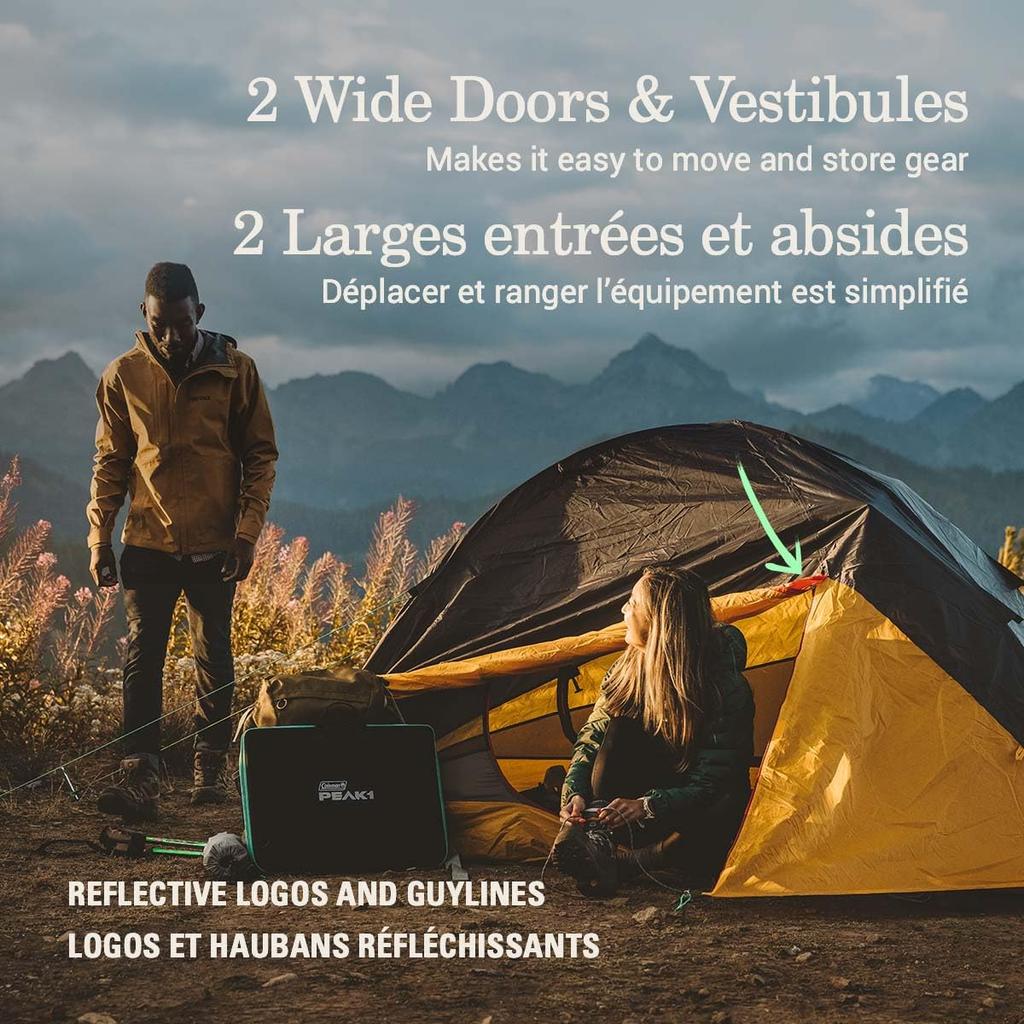 COLEMAN PEAK1 Premium Personen-Trekkingzelt mit Sternenblick Wasserdicht Breit und Hält Winden bis zu 45 MPH stand 1/2/3/4/6 Fenster, Stoff, Tür, Zeltunterlage,