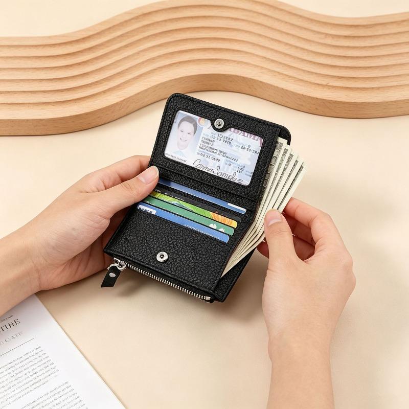 Slim short wallet Large capacity women's wallet Zipper change bag Card bag