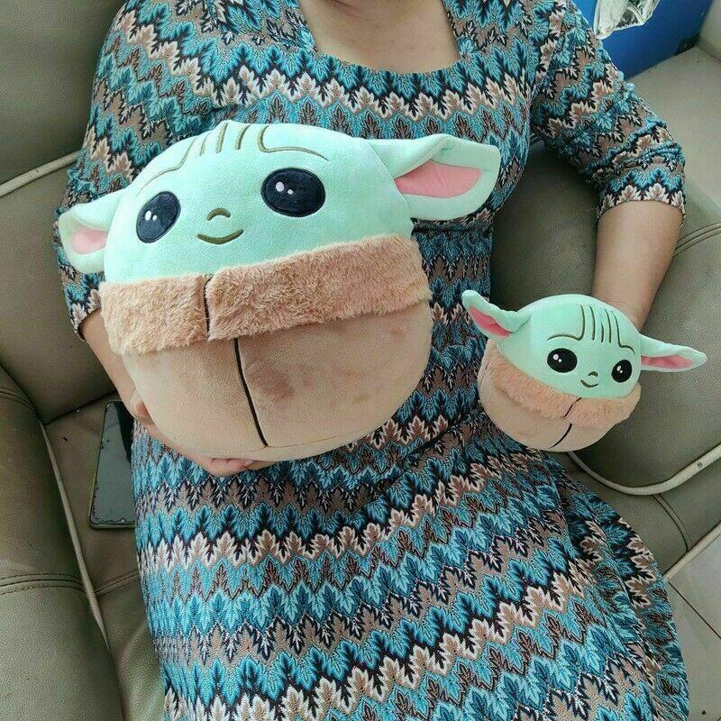 Adorabile Peluche Bambino Yoda Cuscino Con Tessuto di Cristallo Super Morbido Per Bambini Fan