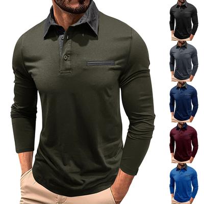 Ανδρικό κοντομάνικο μπλουζάκι με γιακά με πέτο, casual τοπ με στρογγυλή λαιμόκοψη