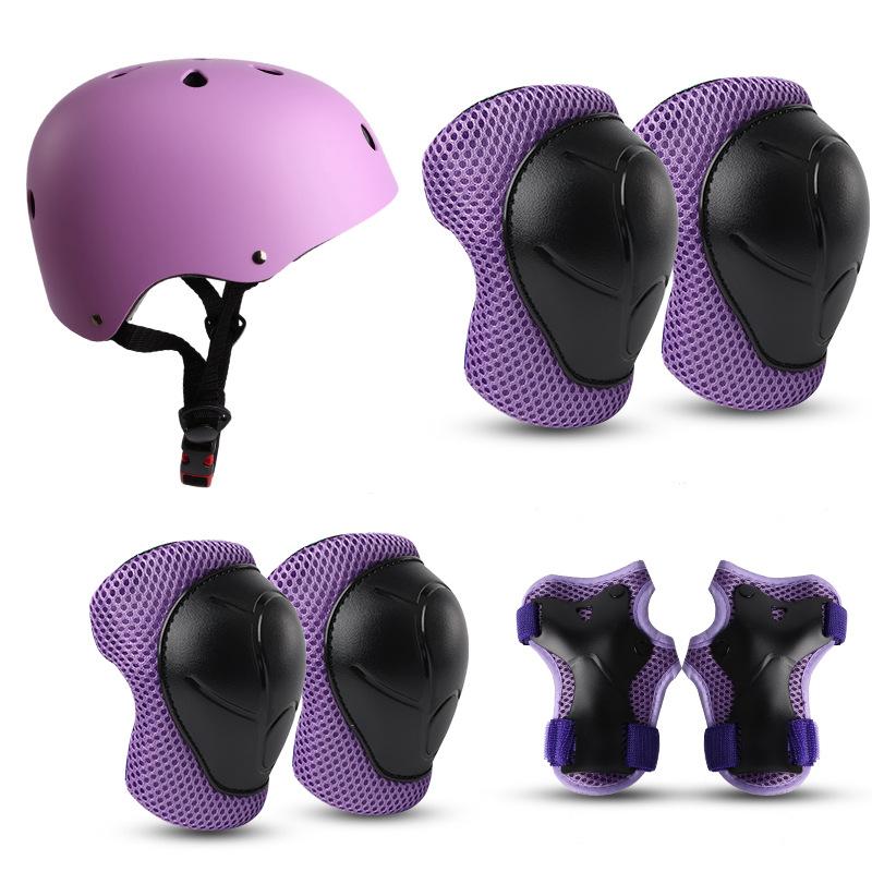 Children's Roller Skating Protective Gear Set Balance Car Skateboard Palm Pads Skating Knee Pads Elbow Pads Bicycle Seven-piece Hard Hat