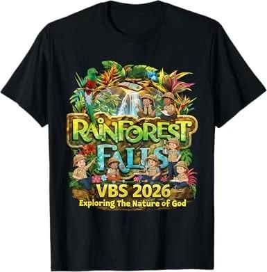 Vintage Rainforest Falls VBS Vacation Bible School Teacher T Shirt XL