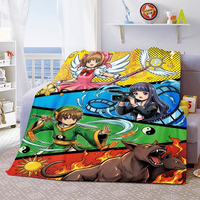 Cardcaptor Sakura Plush Flannel Blanket Soft Warm Throw Lightweight Blanket for Sofa Bed Home Use -QJY