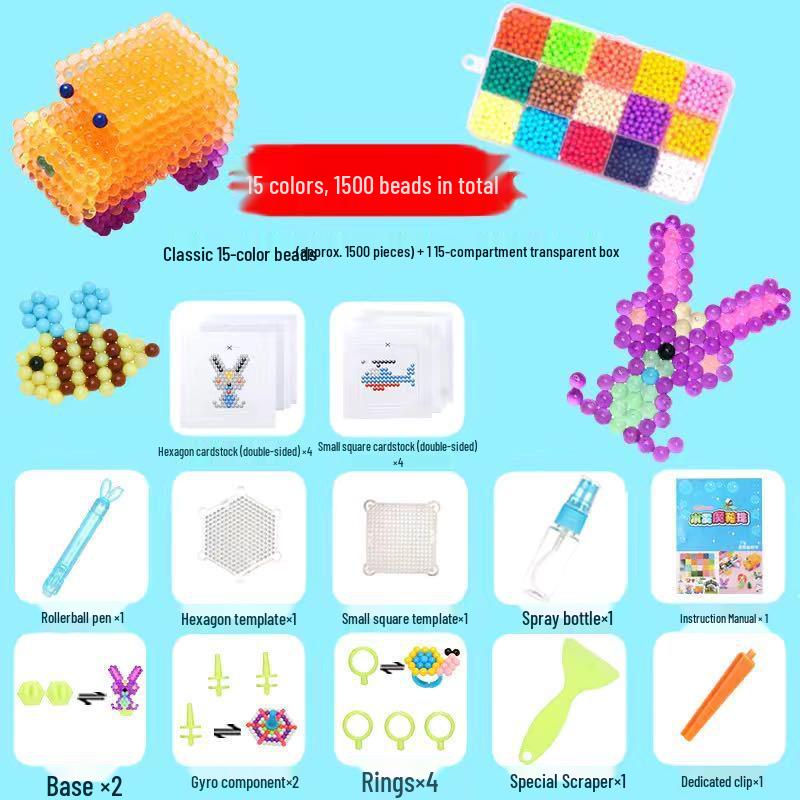 Magic Water Mist Beads Set: Creative Handmade DIY No-Ironing Perler Beads for Kids' Educational Play