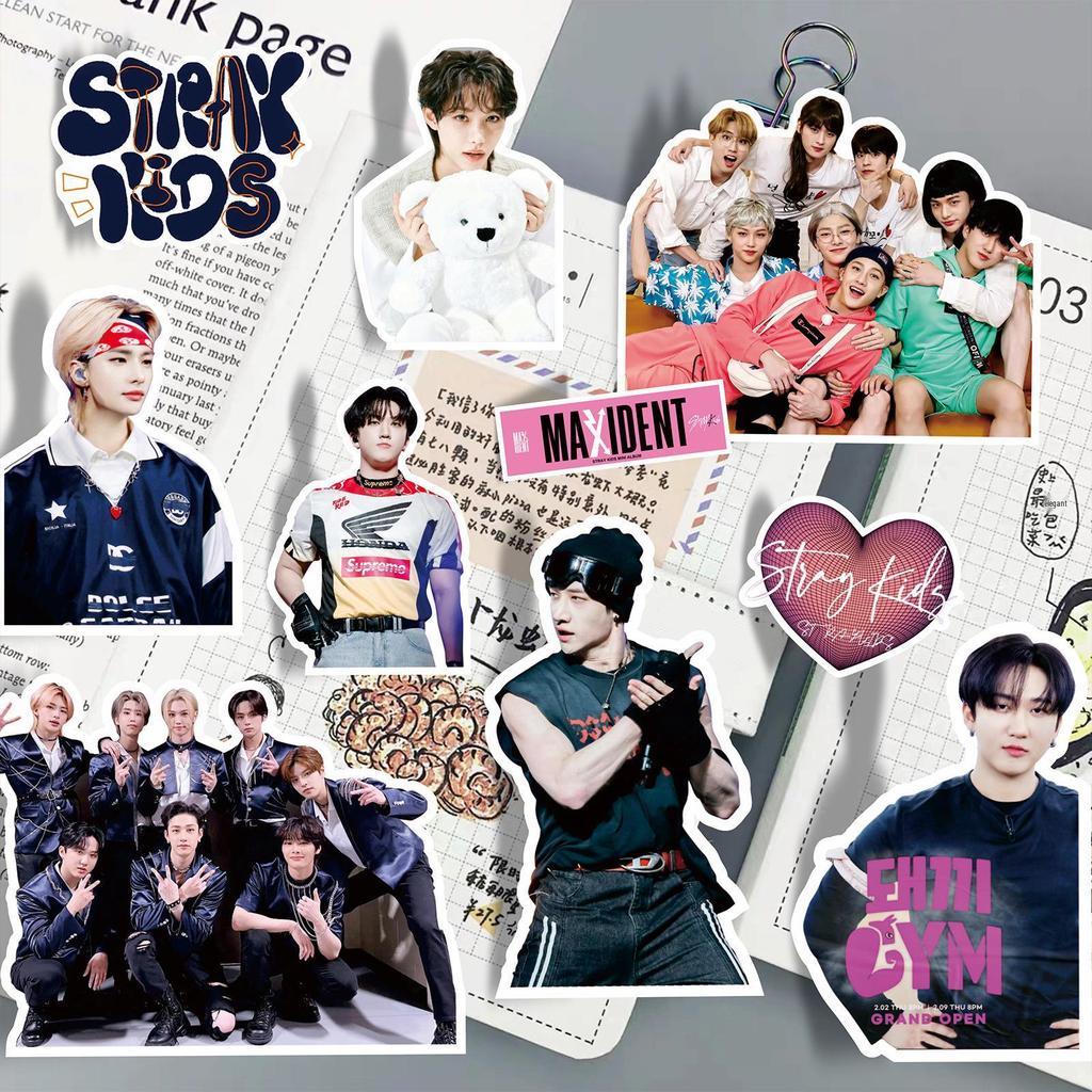 Stray Kids Stickers: Bang Chan, Lee Minho, Hwang Hyunjin, Han Jisung, Lee Yongbok - Star Merchandise for Journal Decoration.