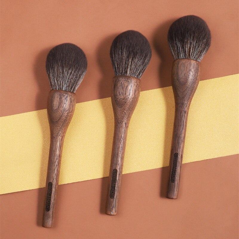 Large Powder Makeup Brush WLN00 100% Original Walnut Wood Ultra-Soft Bristle Round Powder Bronzer Cosmetic Beauty Tools