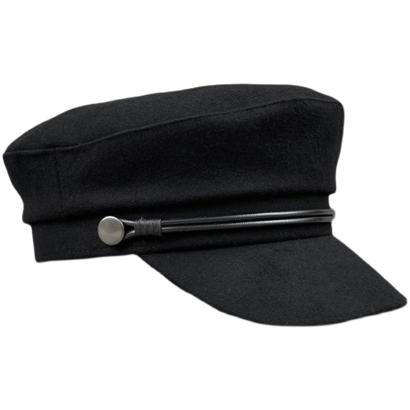 French Black Hat Male And Female Tide Youth Japanese Internet Celebrity Retro British Painter Bere Octagonal Hat