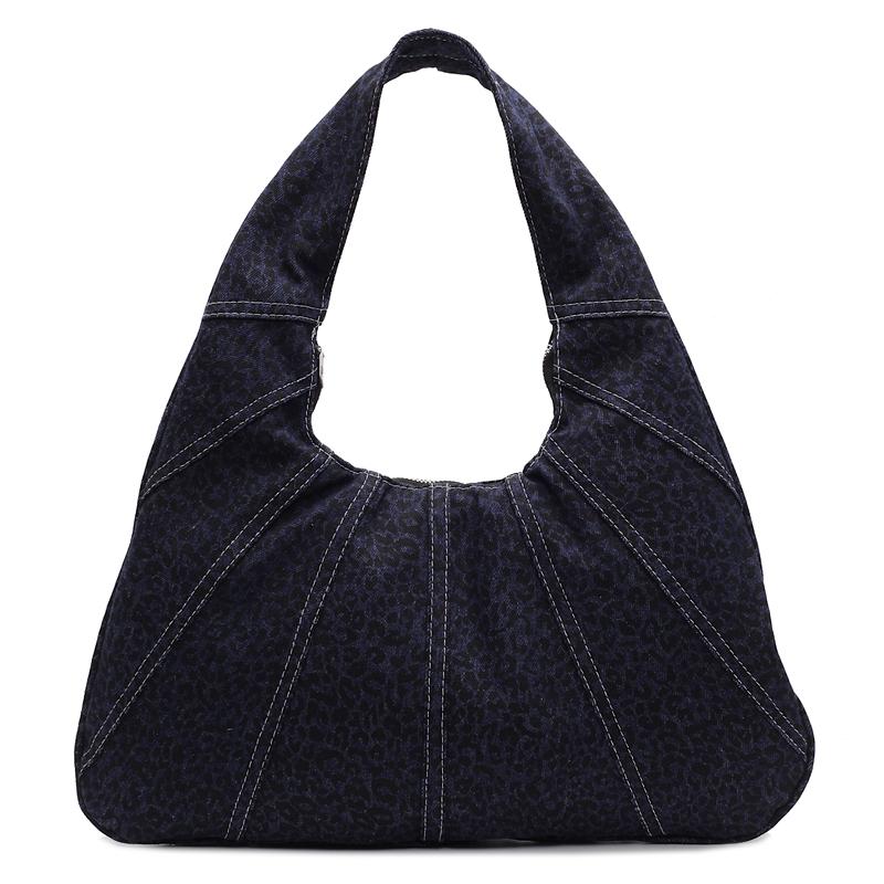 

Женская сумка из джинсовой ткани с лазерной отделкой большой емкости, новый стандарт моды, усовершенствованный дизайн, ощущение сшивания, сумка на одно плечо