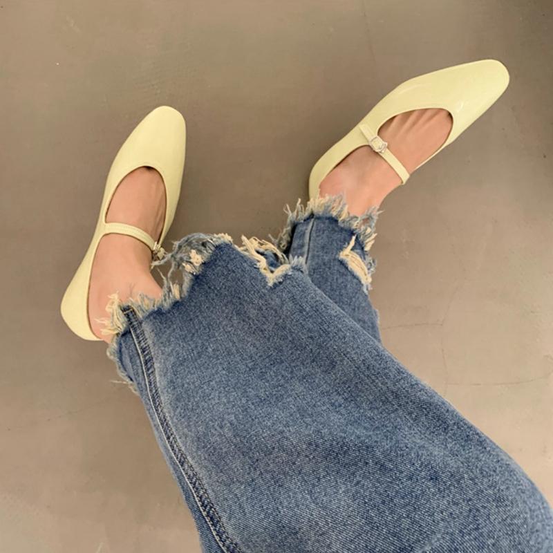 Fashion SUOJIALUN 2025 Summer New Women Flat Shoes Fashion Shallow Ladies Casual Soft Mary Jane Shoes Outdoor Dress Flat Ballet Shoes