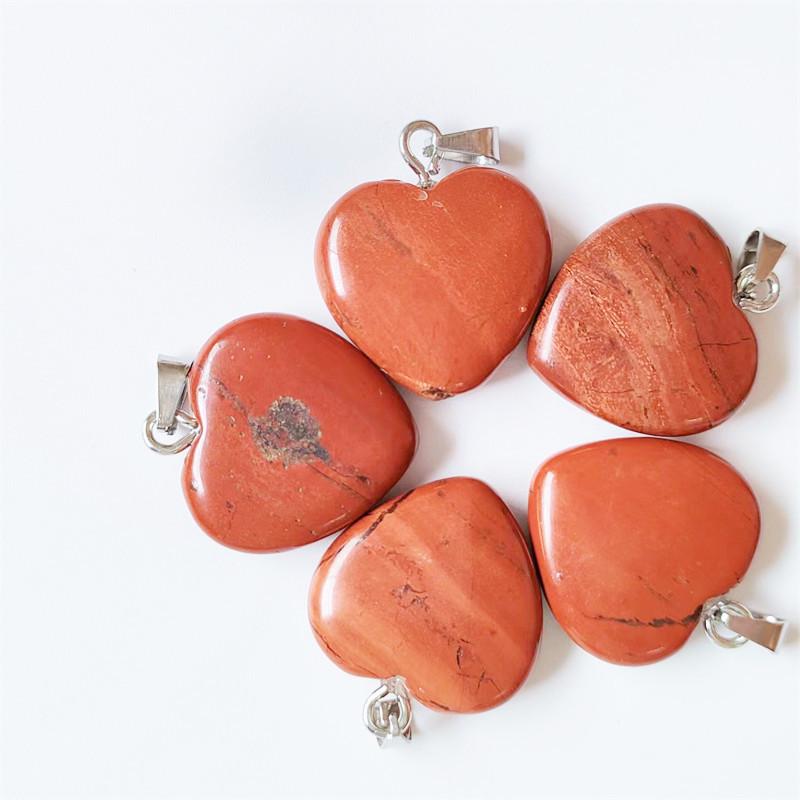 Heart-Shaped Natural Agate Pendant Necklace - 20mm Crystal Stone