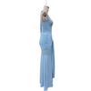 2026 European & American Women's Sleeveless U-Neck Slim-Fit Evening Gown with Waist-Cinched Ribbon