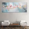 Pittura su Tela Floreale Art Fluid Moderna Arte Murale Poster e Stampe Fiore Dorato Marmo per Decorazione Parete Soggiorno Senza Cornice