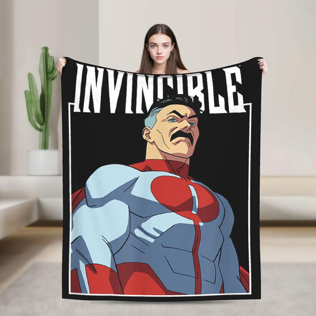 Invincible Comic Mark Grayson Fleece Blankets Anime Awesome Throw Blanket for Home 150*125cm Rug Piece Lightweight Thin