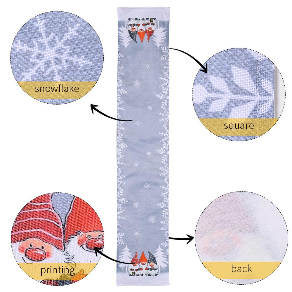 Elegant Holiday Tablecloth Featuring Delightful Snowflakes And Forest Santa Print For Christmas Celebration