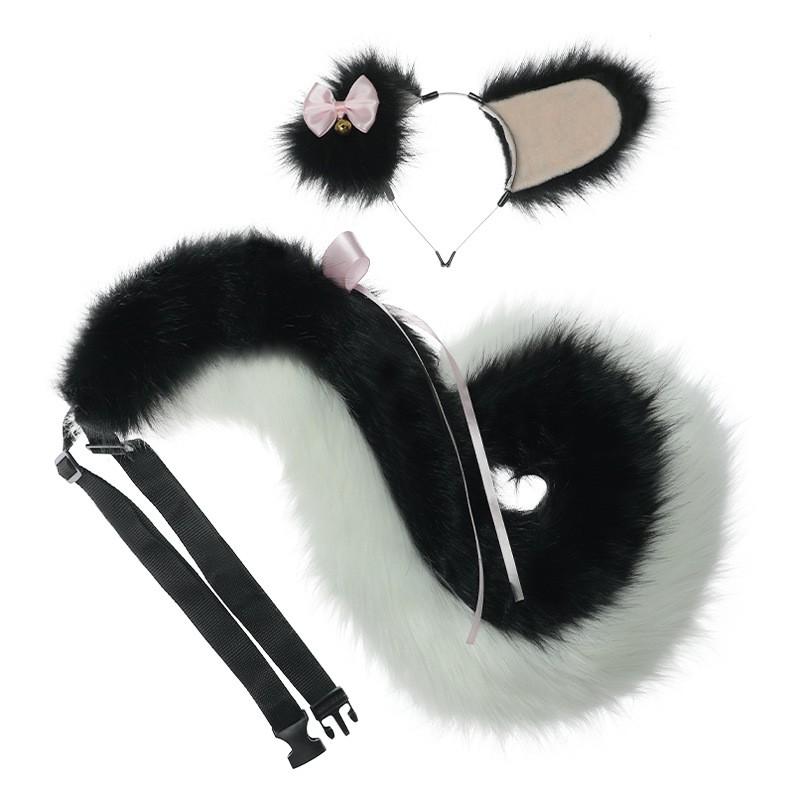 Ensemble Bandeau Oreilles de Chien en Peluche Accessoire Queue Cosplay Convention Anime Costume
