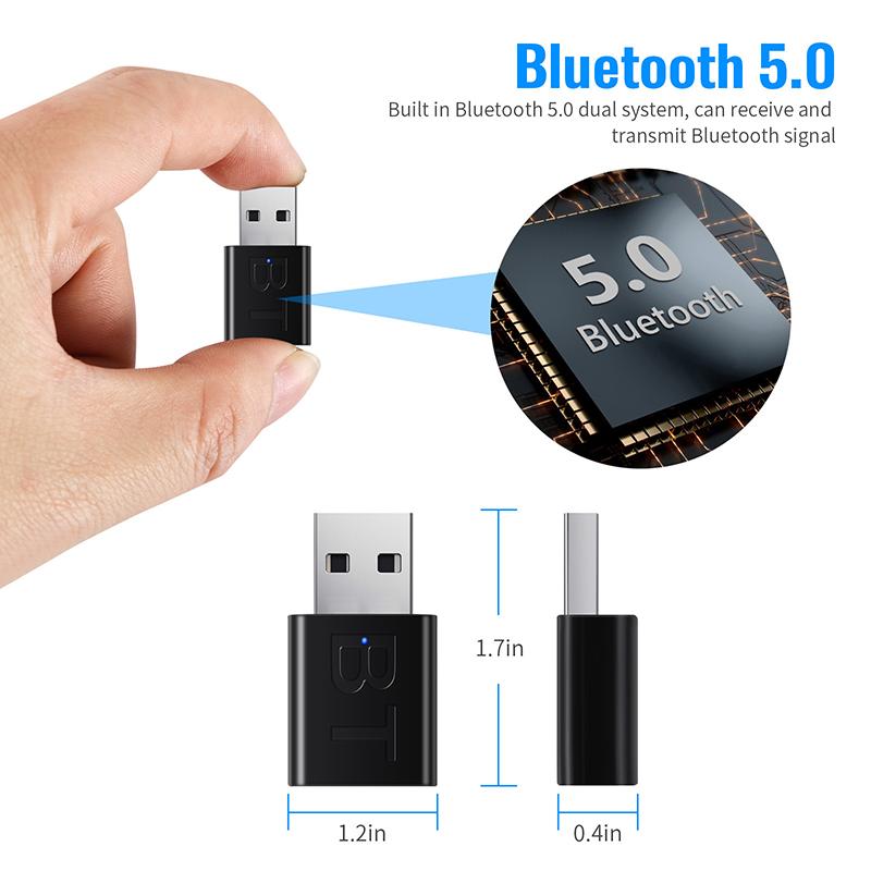 Usb Bluetooth Receiver Car Bluetooth 5.0 Audio Adapter Tv Computer Wireless Bluetooth Converter Plug And Play