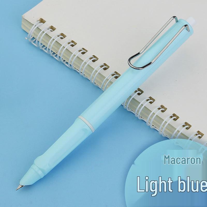 Refillable Ergonomic Fountain Pen for Students - Transparent Colored Plastic Design