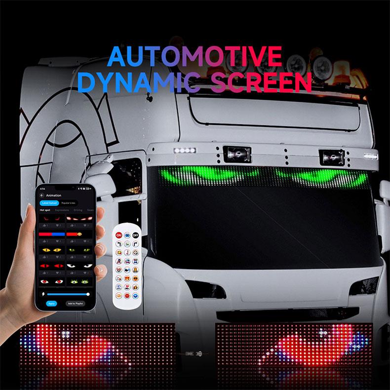 200/150/120 Cm Devil's Eye LED Truck Sign Scrolling Animation APP Remote Control LED Matrix Pixel Panel LED Display Light 12-24V