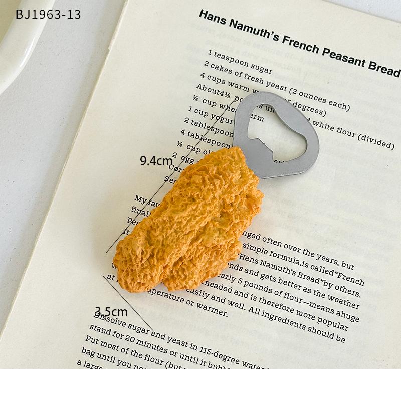 Fashionable Creative New Cute Food Household Refrigerator Stickers Cheese Corn Carrot Shaped Magnetic Bottle Opener Decoration