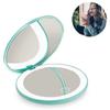 Compact Rechargeable Lighted Makeup Mirror ,1x And 10x Magnifying