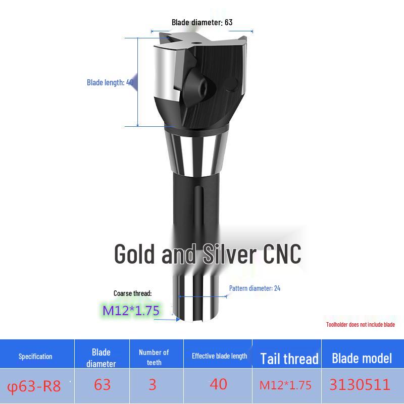 Triangular Right-Angle Face Milling Cutter, Interchangeable Head, Morse 3# 4# Straight/R8 Shank, 90° Triangular Insert.