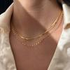 Double Layer Stackable Clavicle Chain Necklace Set - Light Luxury Titanium Steel Women's Jewelry
