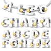 Copper26 Alphabet Letters Charm Heart Love Bead For Original Charms Bracelets For Women Diy Fine Jewelry Gifts
