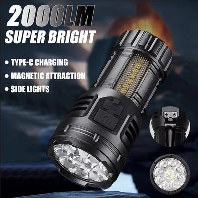 2000LM Mini 9LED Taschenlampe Multifunktional Magnetisch Starkes Licht Arbeitsleuchte Cob Seitenlicht Outdoor Wasserdicht Campinglaterne