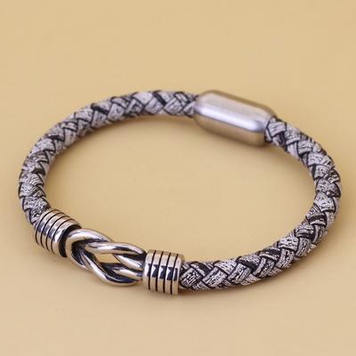 Retro Leather Bracelet Men Braided PU Braclet Stainless Steel Iron Clasp Braslet Casual Male Wrist Accessories Pulseira Jewelry