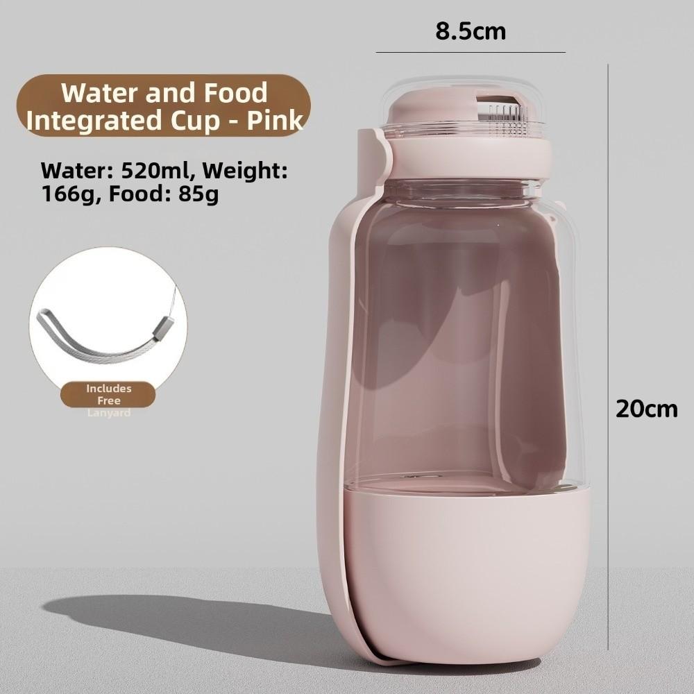 2-In-1 Dog Water Bottle 520ml PP Portable Dog Bottle New Pet Travel Drinker  Outdoor Walks