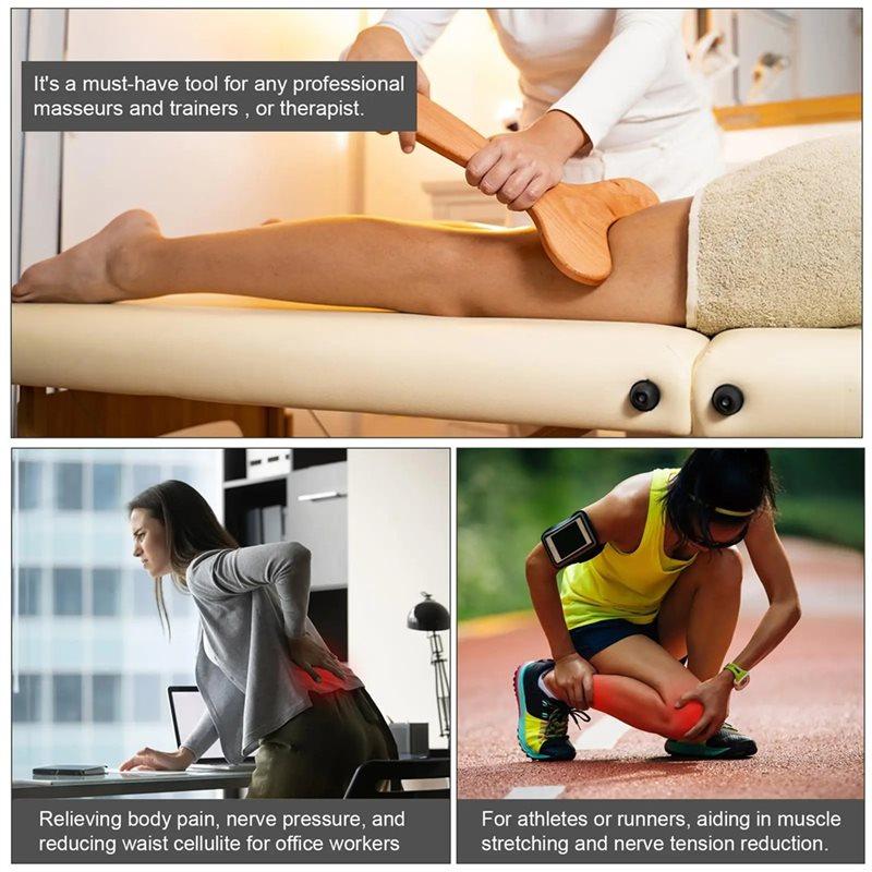 ABBP-Wooden Gua Sha Wood Massage Tools,Wooden Lymphatic Drainage Massager, Body Sculpting Tool Paddle,Body Contouring