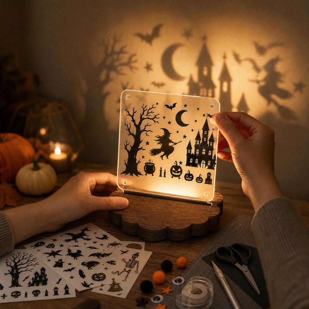 Halloween Shadow Light Set for Indoor Outdoor Home Decor and Party Decorations