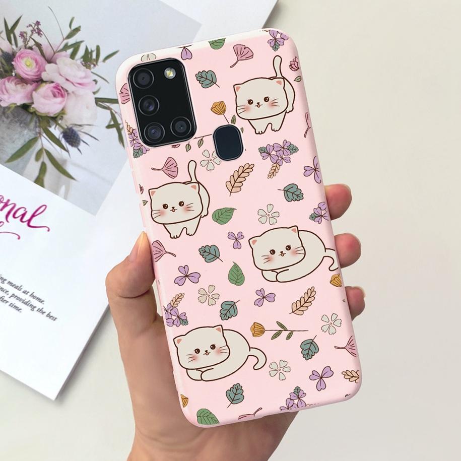 For Samsung A21S Case SM-A217F A 21S Back Cover Fashion Flower Cartoon TPU Soft Silicone Phone Case For Samsung Galaxy A21s Capa