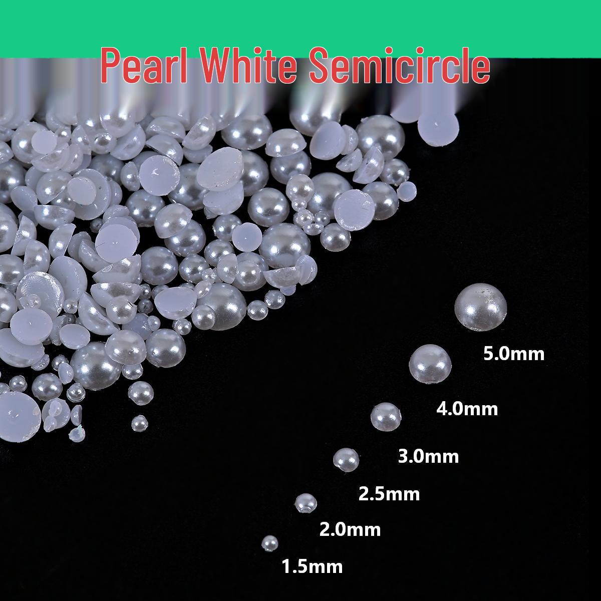 2-4mm Transparent Half-Round Pearl Bubble Beads Nail Stickers, Mermaid Tears Resin Rhinestones