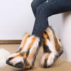Wind European and American new color plush medium tube snow boots large size fluffy boots