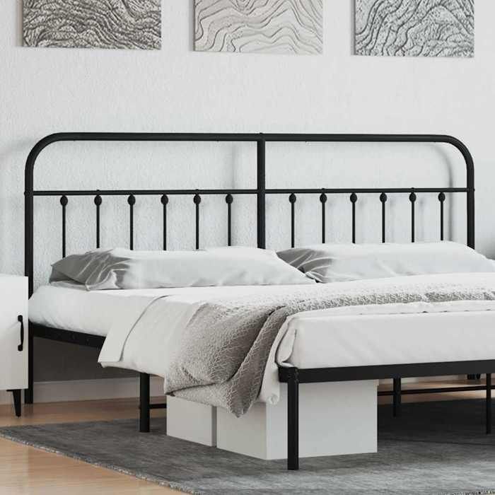 VidaXL Tête de lit métal noir 200 cm 352616
