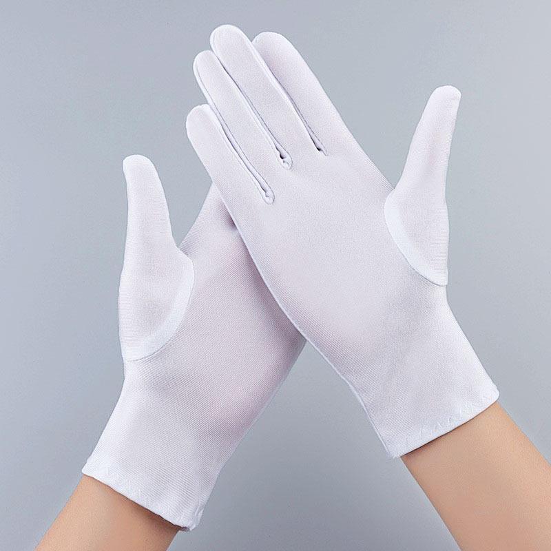 Thin Solid Color Short Gloves High Elastic Spandex Fashion Formal Etiquette for Banquet Prom Stage Performance