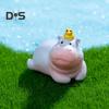 Miniature Hippopotamus Figurine Mini Cartoon Hippo Ornament DIY Microlandscape Fairy Garden Animal Resin Statue Decoration Ornament