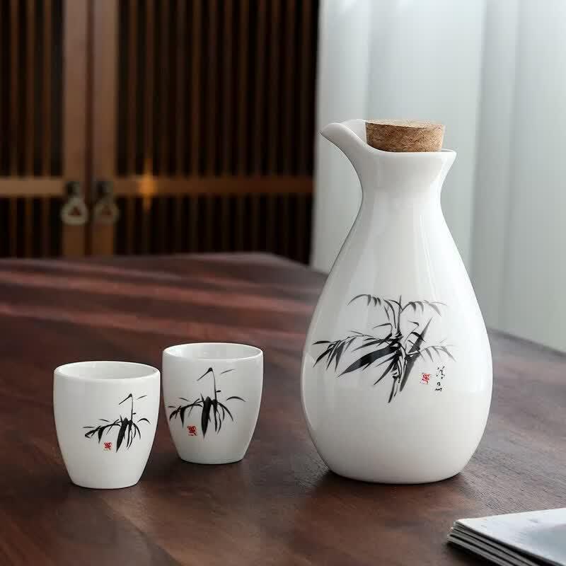 UOSO Vintage Chinese Spirit Decanter and Cup Set