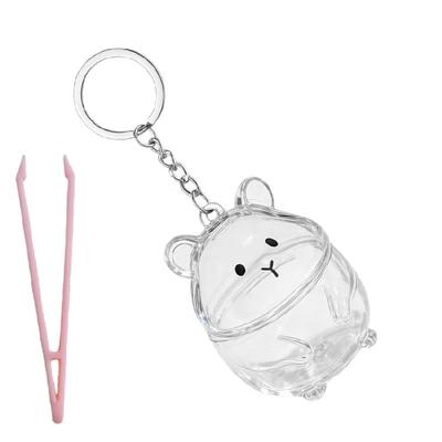 Portable Plastic Hamster Furs Holders Keyring Visible Memory Storage Case Animal Hair Collector For Sentimental Decors
