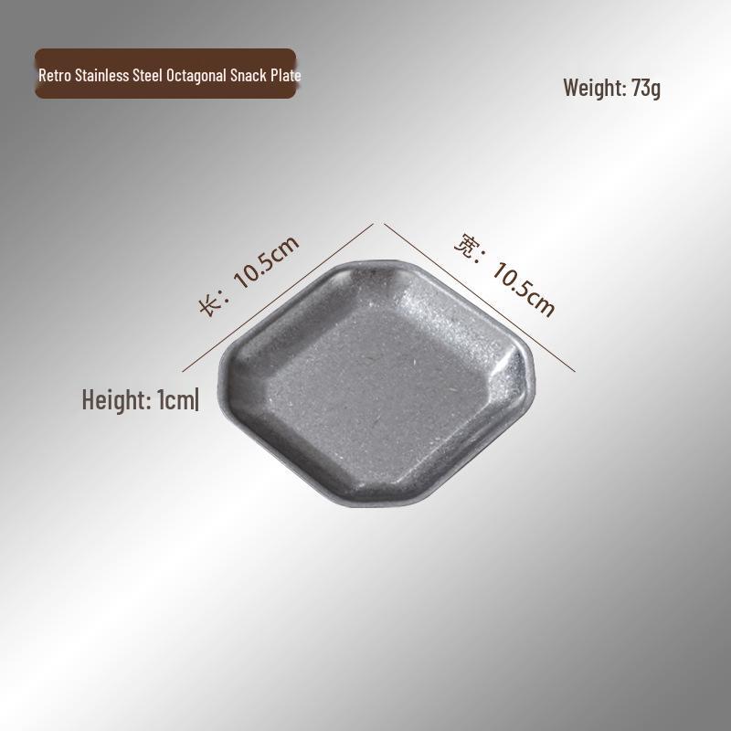 Industrial Style Stainless Steel Square Dessert Plate