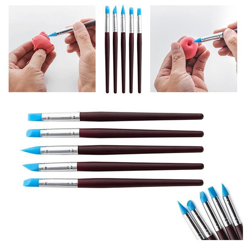 5/10Pcs Silicone Clay Sculpting Tool For Brush Modeling Dotting Nail Art Pottery Clay Tools Diy Carving Sculpting Tools