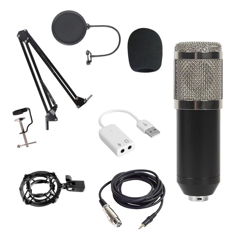 BM800 Condenser Microphone Set: Large Diaphragm, Streaming Stand, and Recording Equipment