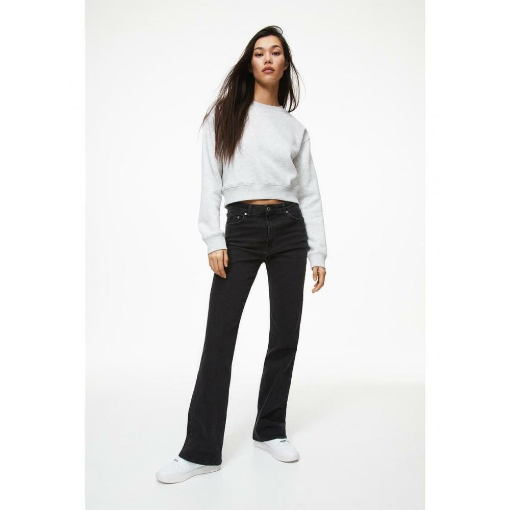 

H M bootcut high waist jeans black 1074295006