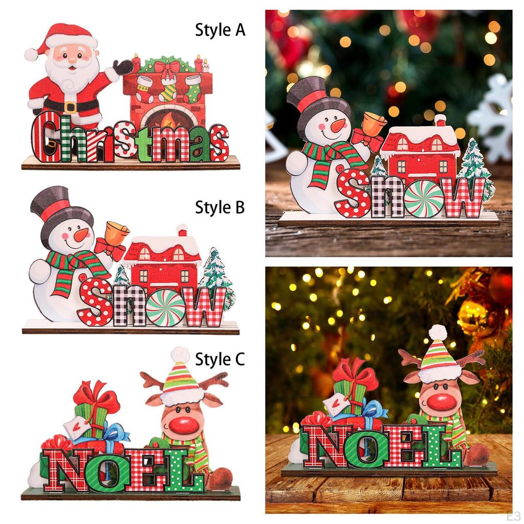 Christmas Wooden Desktop Ornament Decoration Ornaments for Holiday House