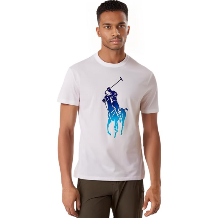 Polo Ralph Lauren SS23 Logo Print Casual Crew Neck Short Sleeve T-Shirt Men Tops White 710890946-002
